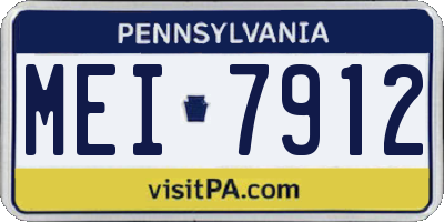 PA license plate MEI7912