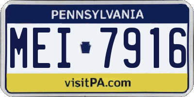 PA license plate MEI7916