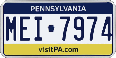 PA license plate MEI7974