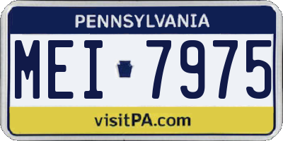 PA license plate MEI7975