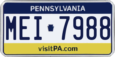 PA license plate MEI7988