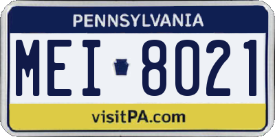 PA license plate MEI8021