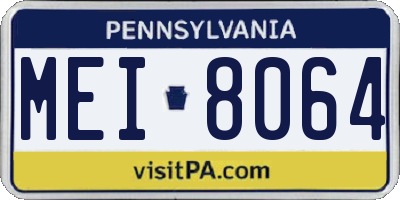 PA license plate MEI8064