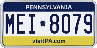 PA license plate MEI8079