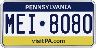 PA license plate MEI8080