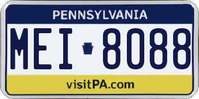 PA license plate MEI8088