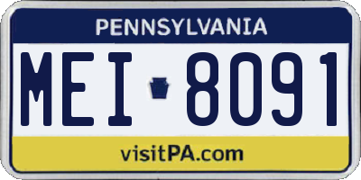 PA license plate MEI8091