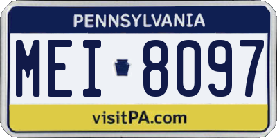 PA license plate MEI8097
