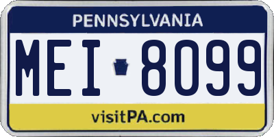 PA license plate MEI8099