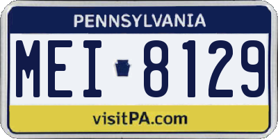 PA license plate MEI8129