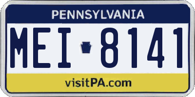 PA license plate MEI8141
