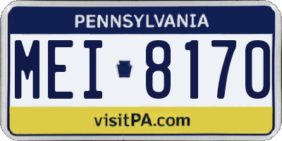 PA license plate MEI8170