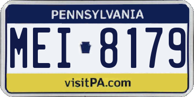 PA license plate MEI8179