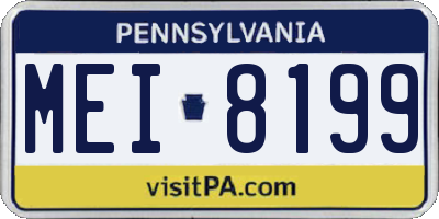 PA license plate MEI8199