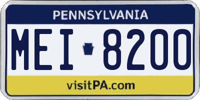PA license plate MEI8200