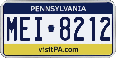 PA license plate MEI8212