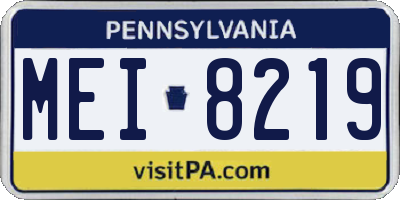 PA license plate MEI8219