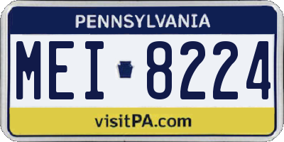 PA license plate MEI8224