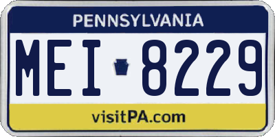 PA license plate MEI8229