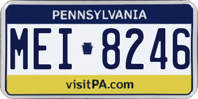 PA license plate MEI8246