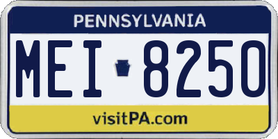 PA license plate MEI8250