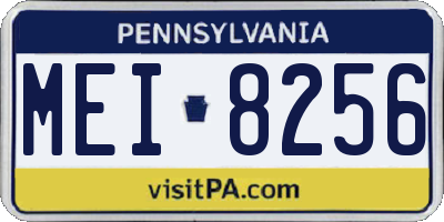 PA license plate MEI8256