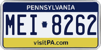 PA license plate MEI8262