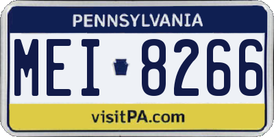 PA license plate MEI8266