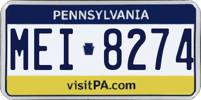 PA license plate MEI8274