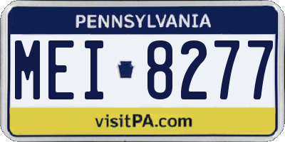 PA license plate MEI8277