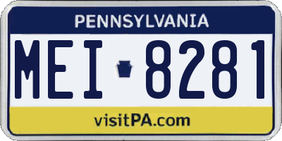 PA license plate MEI8281