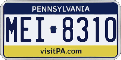 PA license plate MEI8310