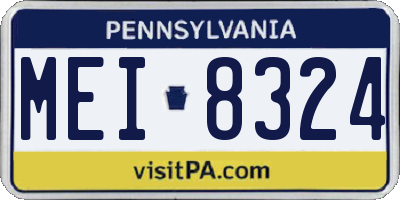 PA license plate MEI8324
