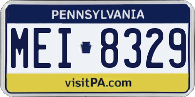 PA license plate MEI8329