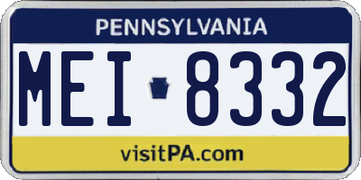 PA license plate MEI8332