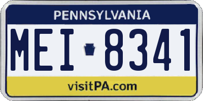 PA license plate MEI8341