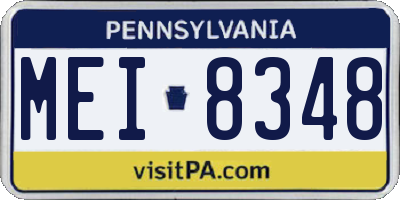 PA license plate MEI8348