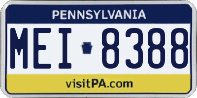 PA license plate MEI8388