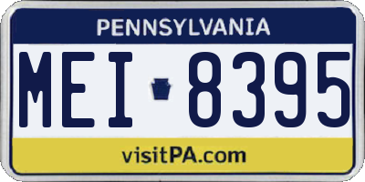 PA license plate MEI8395