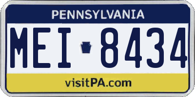 PA license plate MEI8434