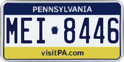 PA license plate MEI8446