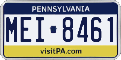 PA license plate MEI8461