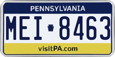 PA license plate MEI8463