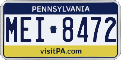 PA license plate MEI8472