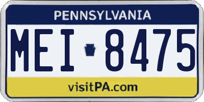 PA license plate MEI8475
