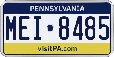 PA license plate MEI8485