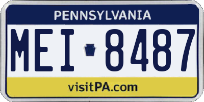 PA license plate MEI8487