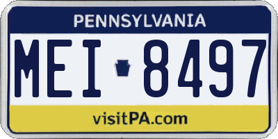 PA license plate MEI8497