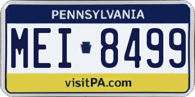 PA license plate MEI8499