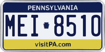 PA license plate MEI8510